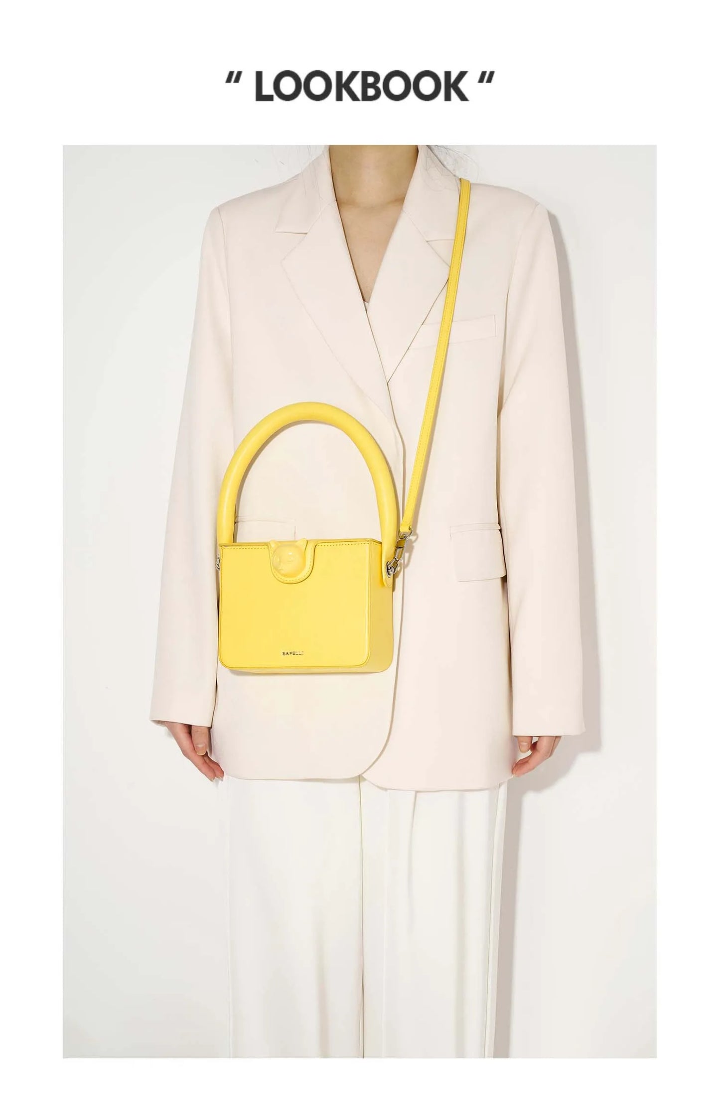 Boxy Genuine Leather Flap Bag – Cartoon Lock Design