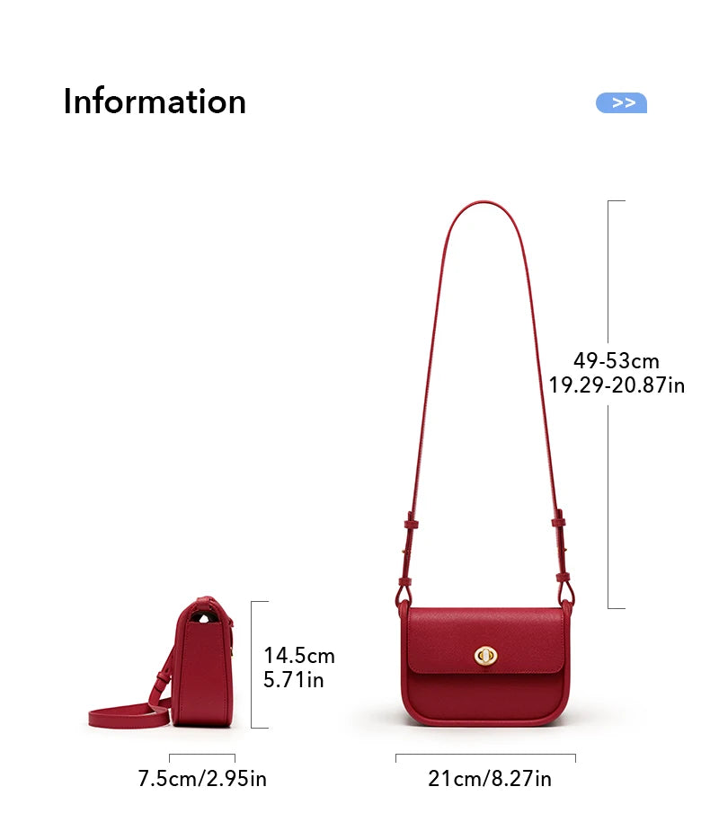Elegant Split Leather Saddle Crossbody Bag