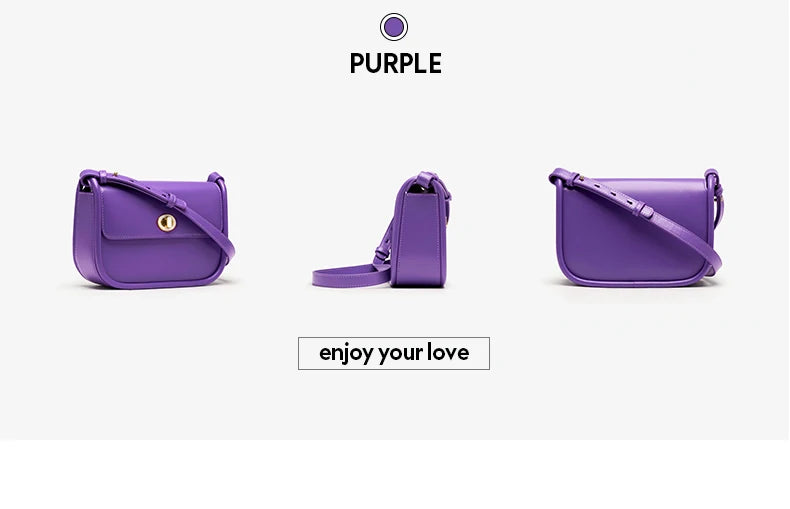 Elegant Split Leather Saddle Crossbody Bag