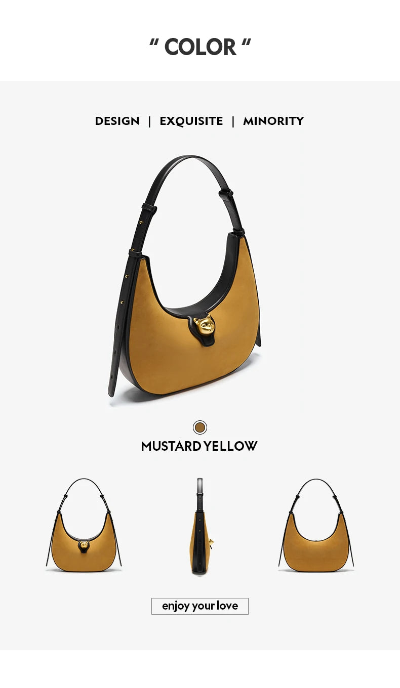 Patchwork Genuine Leather Hobo Shoulder and Crossbody Bag