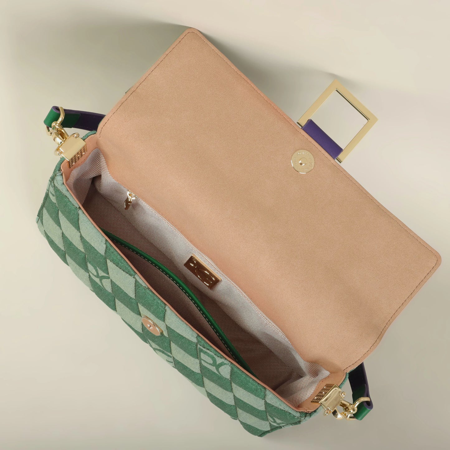 Bright Crossbody Bag – Elegant PU Satchel with Embroidery and Rivet Detail