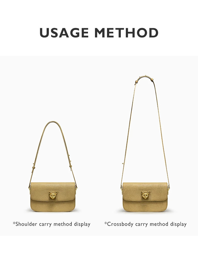 Boxy Genuine Leather Crossbody and Shoulder Bag