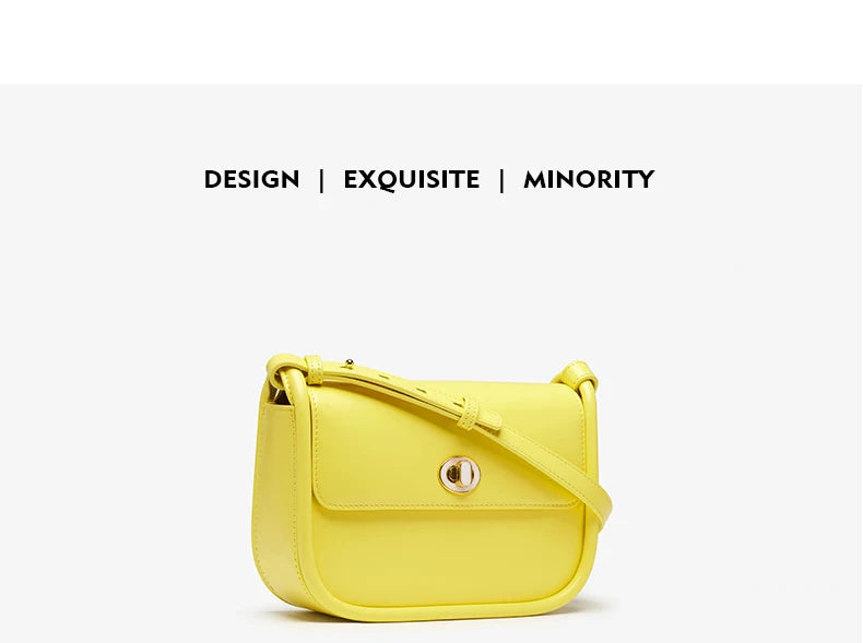 Elegant Split Leather Saddle Crossbody Bag