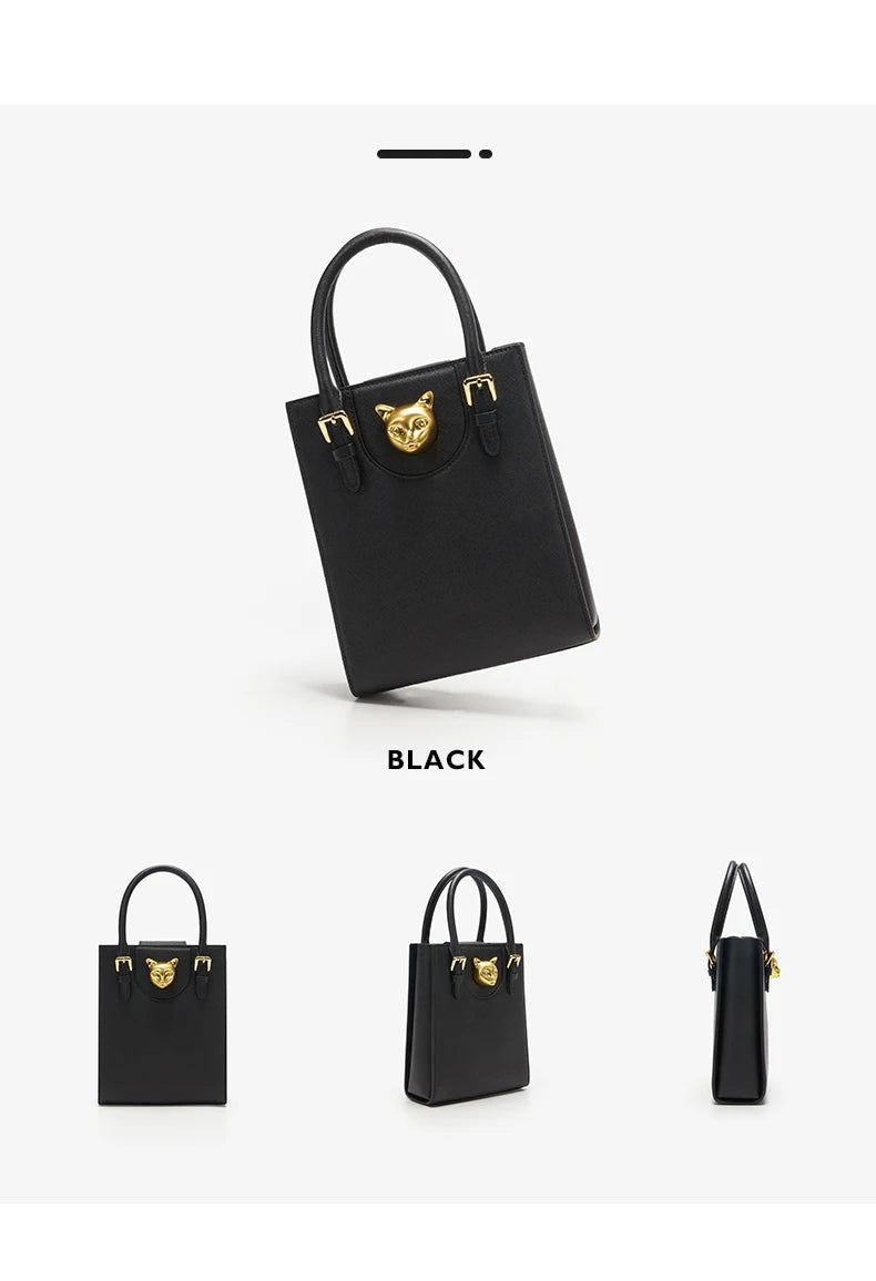 Elegant Genuine Leather Mini Crossbody and Tote Bag