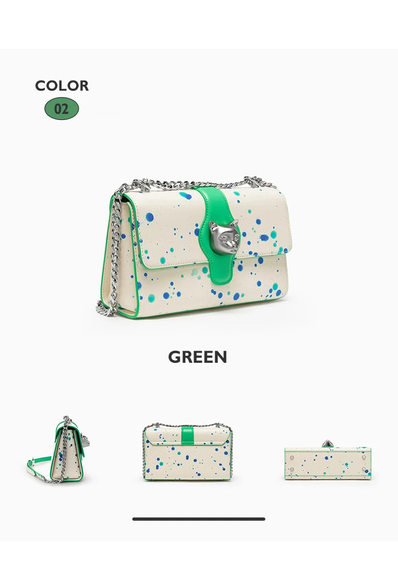 Genuine Leather Shoulder and Crossbody Bag – Dot Flap Design