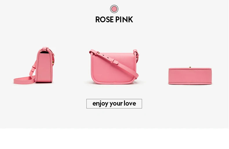 Elegant Split Leather Saddle Crossbody Bag