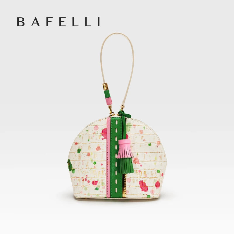 Genuine Leather Clutch – Floral Patchwork with Zipper