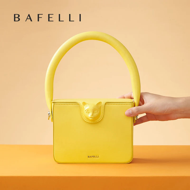 Boxy Genuine Leather Flap Bag – Cartoon Lock Design