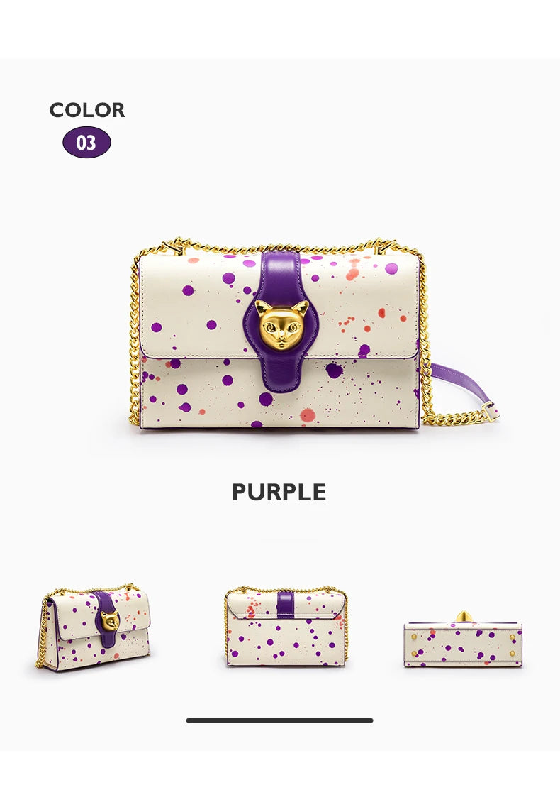 Genuine Leather Shoulder and Crossbody Bag – Dot Flap Design