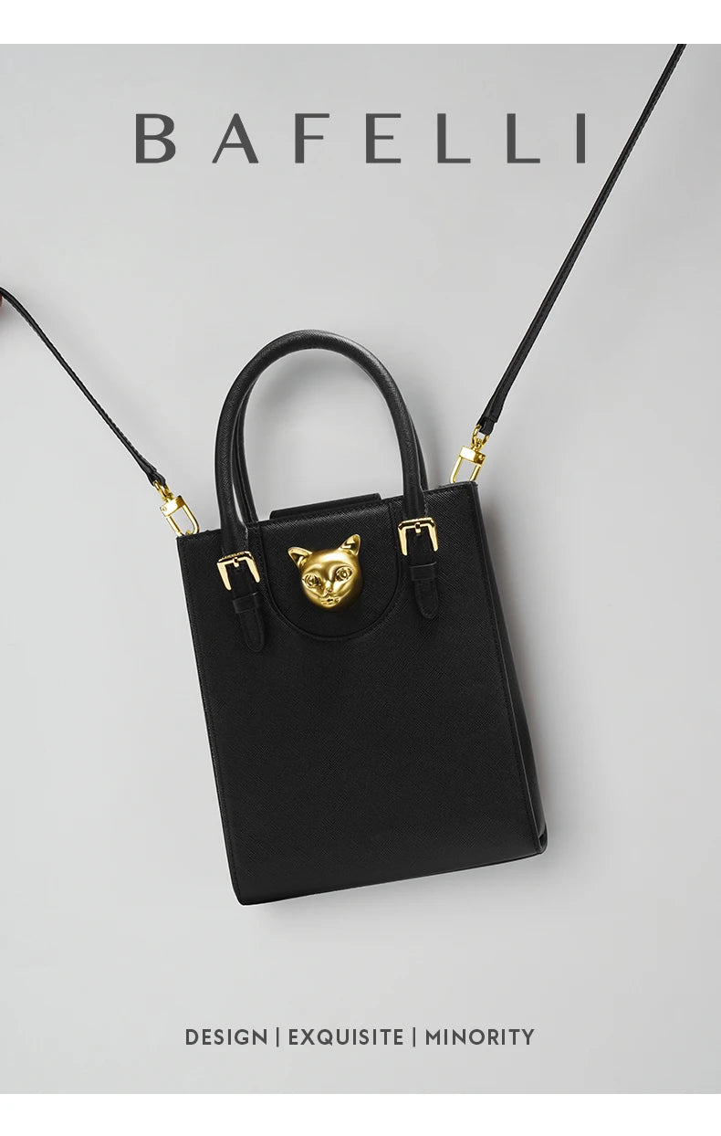 Elegant Genuine Leather Mini Crossbody and Tote Bag