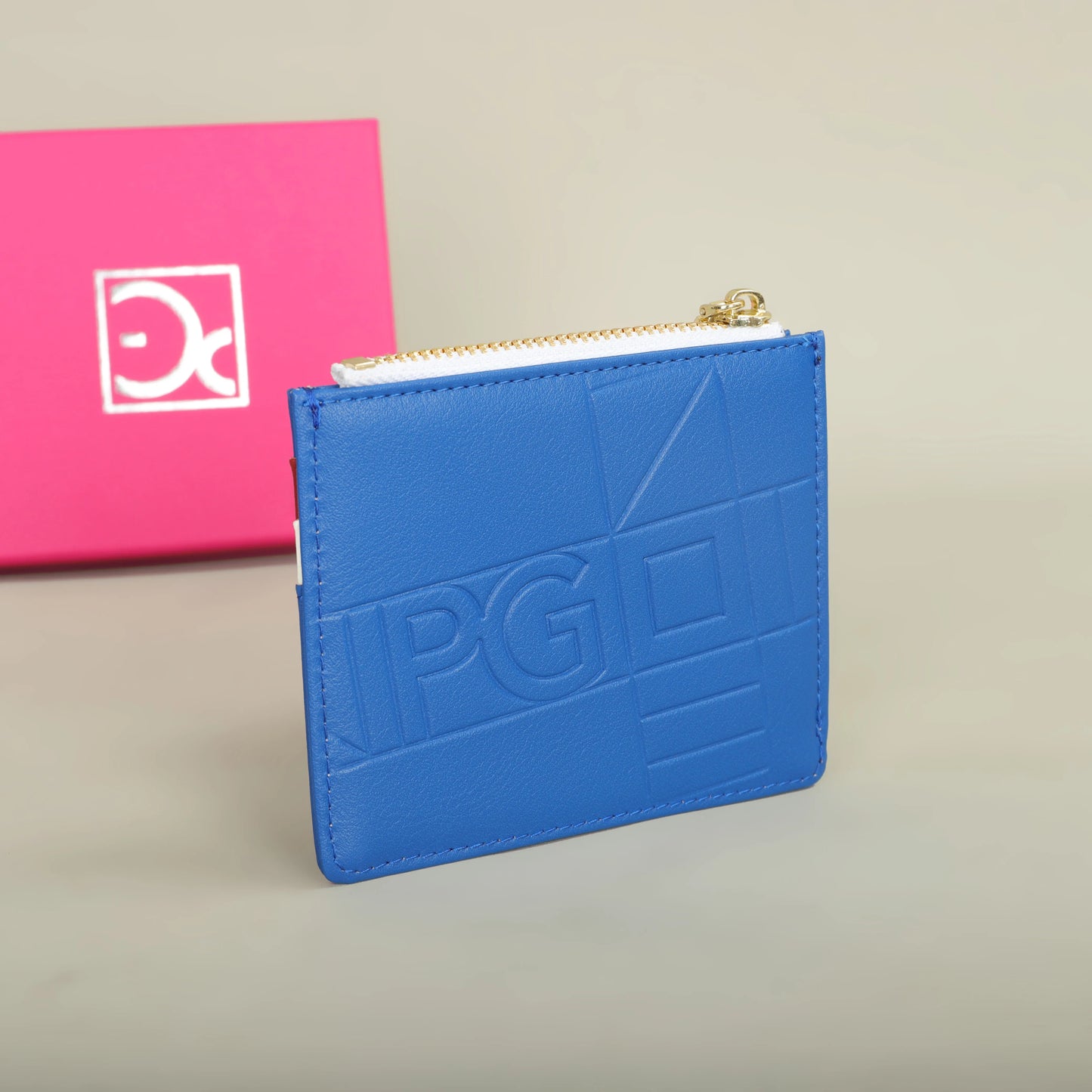 Compact Women’s PU Leather Monogram Wallet with Zipper and Card Slots
