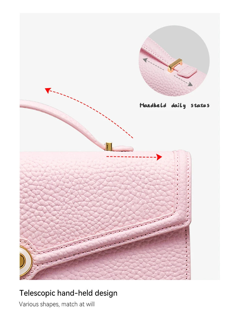 Genuine Leather Clutch Bag – Dress Style with Lock Flap