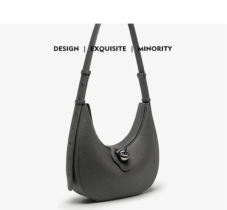 Patchwork Genuine Leather Hobo Shoulder and Crossbody Bag