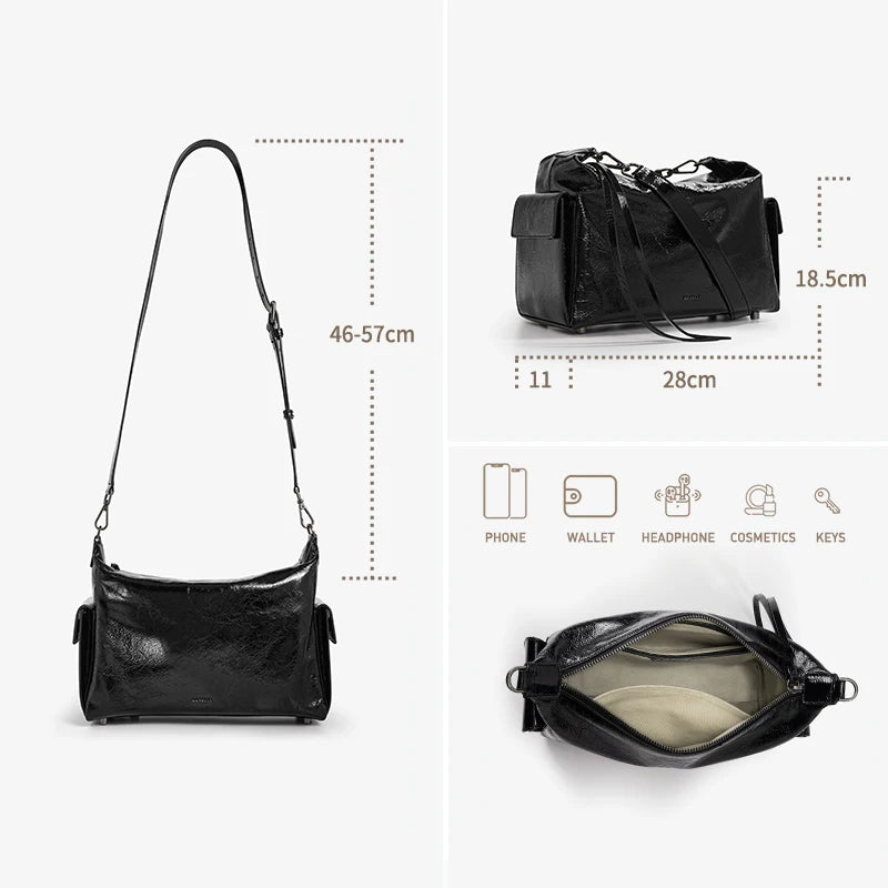 Soft Genuine Leather Casual Tote – Large Crossbody