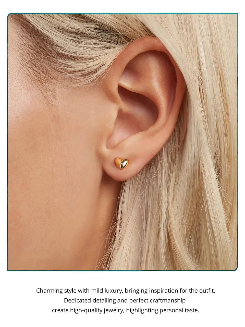 Mini Heart Stud Earrings – 925 Sterling Silver, Platinum Plated