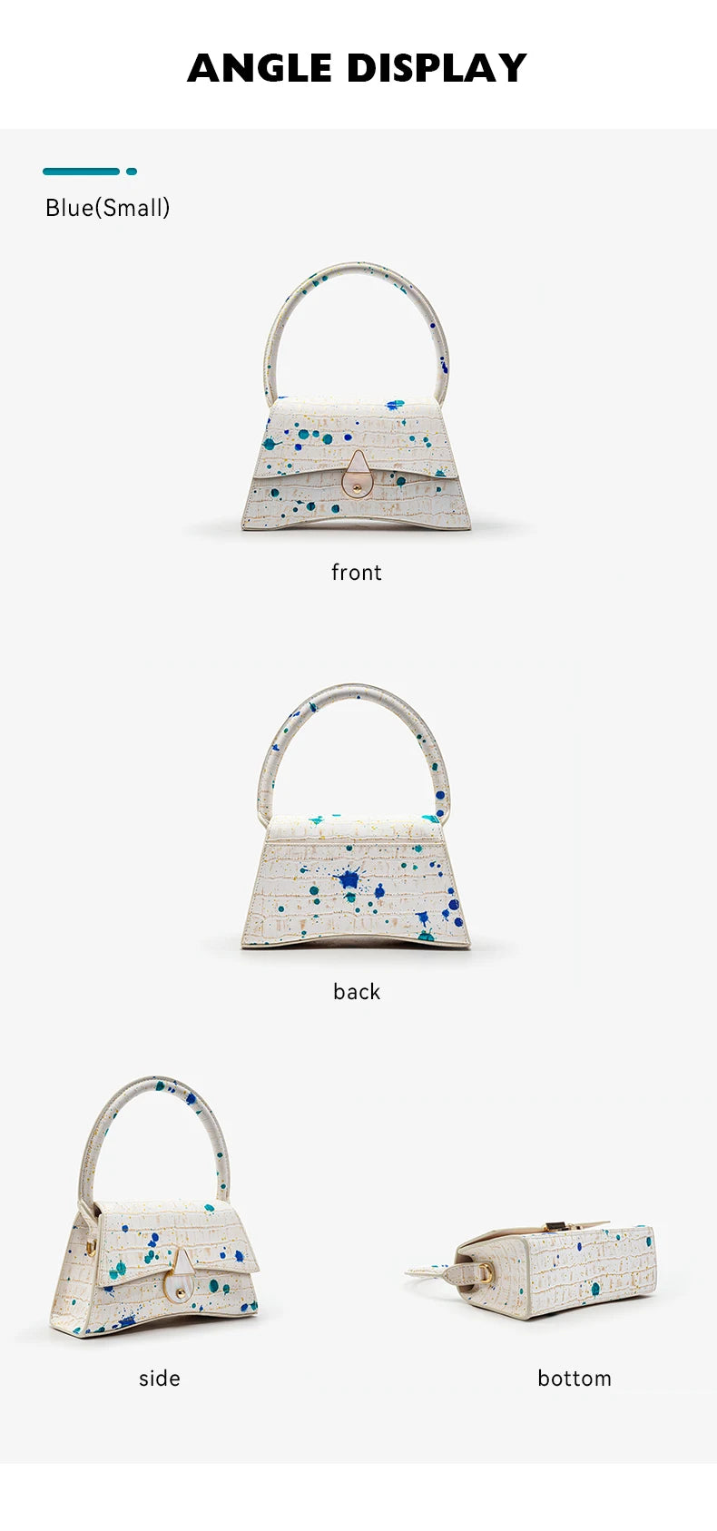Genuine Leather Half Moon Shoulder Bag – Floral Lock Design