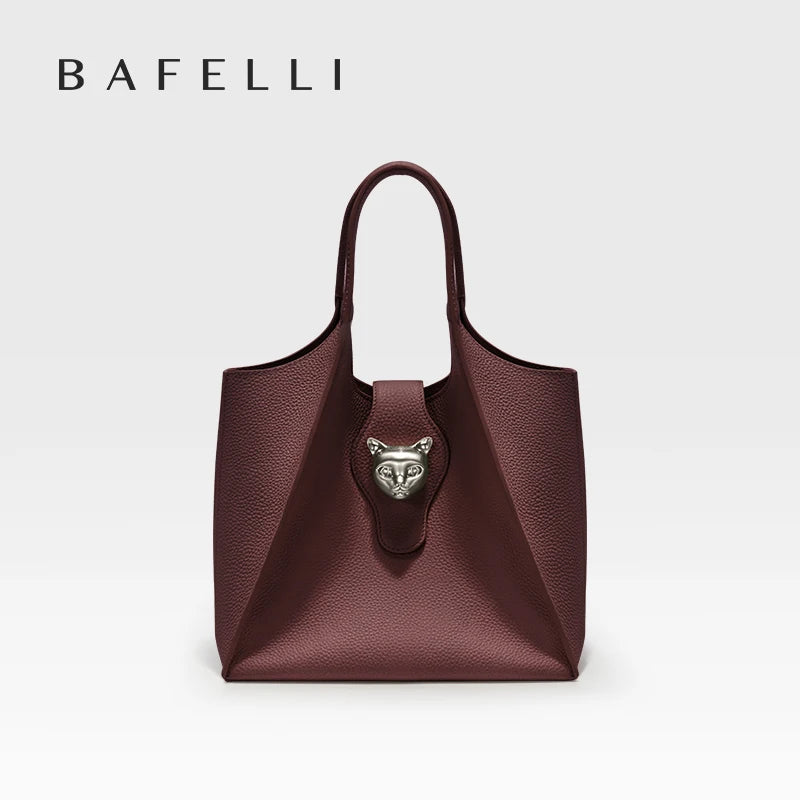 Genuine Leather Tote Bag – Soft Casual Style with Open Pocket