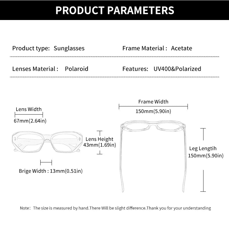 Acetate Cat Eye Polarized Sunglasses
