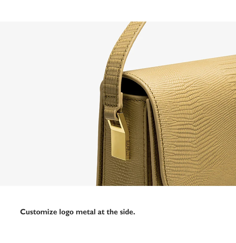 Boxy Genuine Leather Crossbody and Shoulder Bag