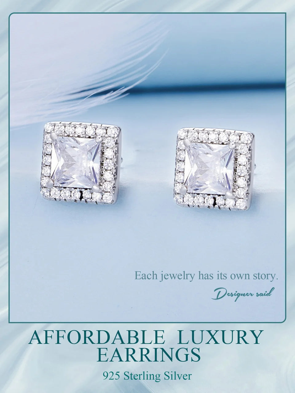 Classic Zircon Stud Earrings – 925 Sterling Silver Round Design
