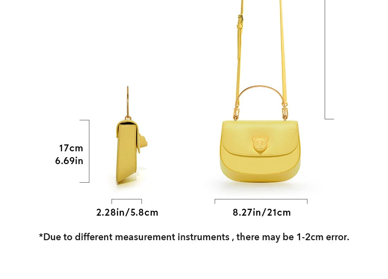 Half Moon Crossbody Bag – Genuine Leather Flap Style