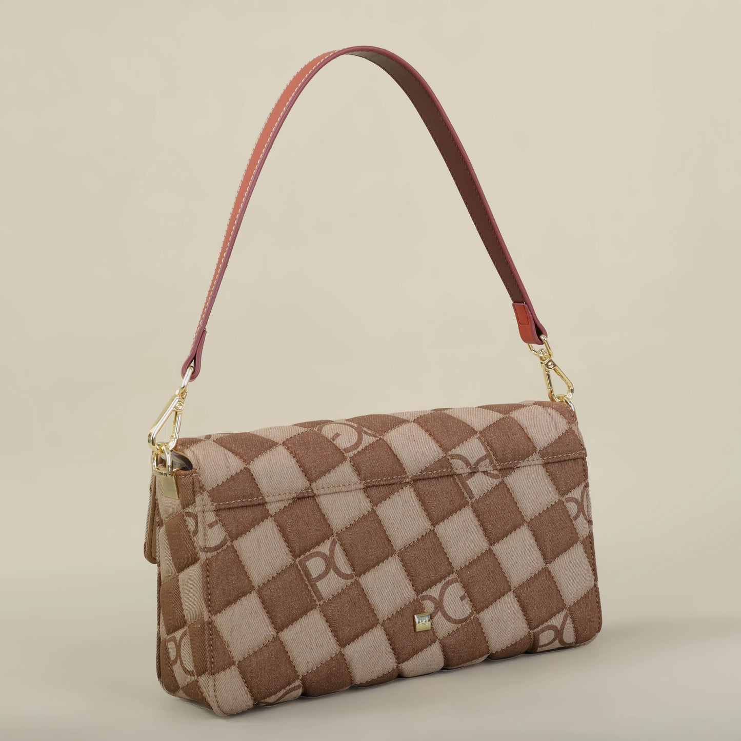 Bright Crossbody Bag – Elegant PU Satchel with Embroidery and Rivet Detail