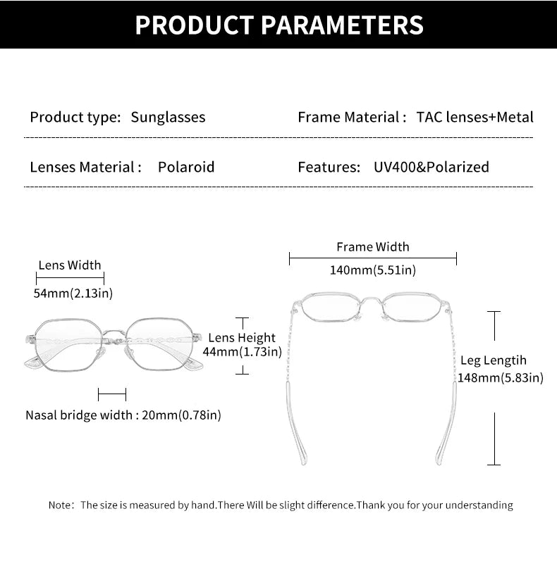 Square Polarized Sunglasses – Aluminium Frame