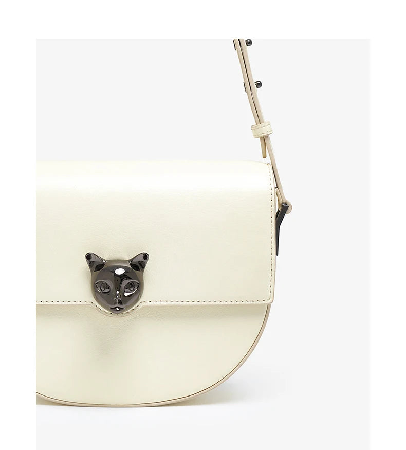 Genuine Cow Leather Saddle Crossbody Bag