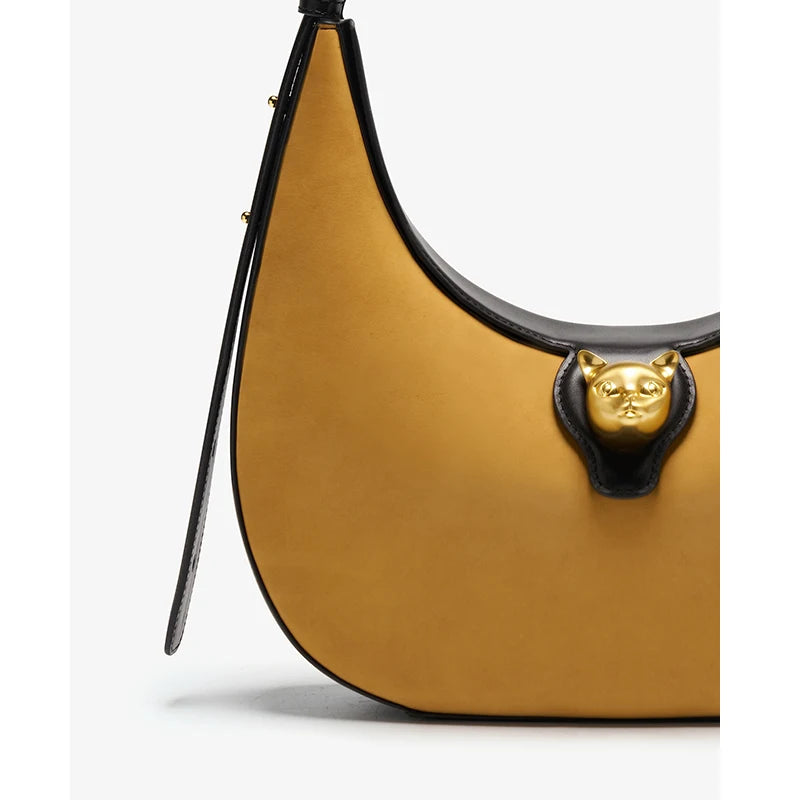Patchwork Genuine Leather Hobo Shoulder and Crossbody Bag