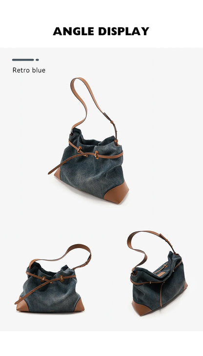 Denim Shoulder and Crossbody Bag