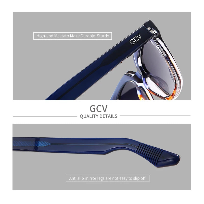 Rectangle Acetate Polarized Vacation Sunglasses