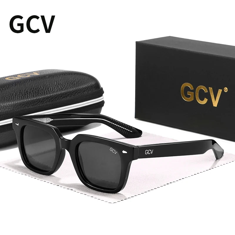 Rectangle Acetate Polarized Vacation Sunglasses