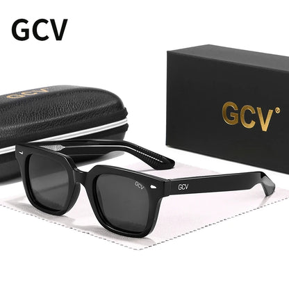 Rectangle Acetate Polarized Vacation Sunglasses