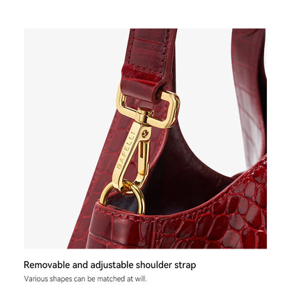 Crocodile Pattern Genuine Leather Tote – Business Commuter Style