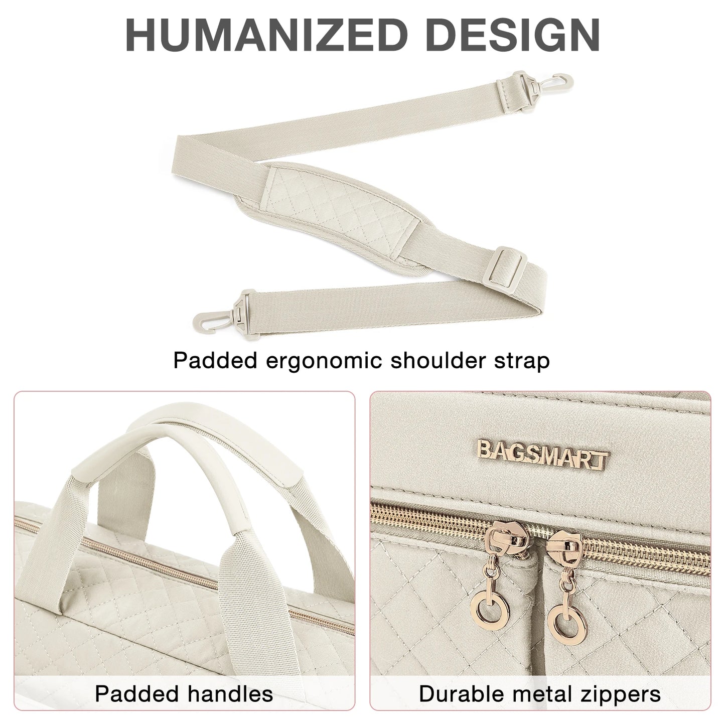 Nylon Structured Laptop Briefcase and Shoulder Bag