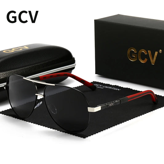 Vintage Aluminum Polarized Oval Sunglasses