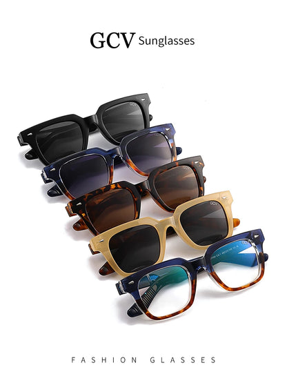 Rectangle Acetate Polarized Vacation Sunglasses