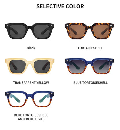 Rectangle Acetate Polarized Vacation Sunglasses