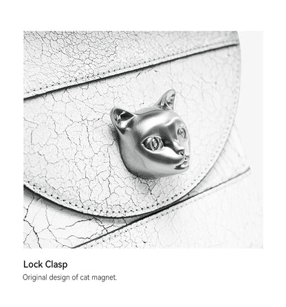 Cracked Genuine Leather Mini Bucket Bag – Cat Head Vintage Crossbody