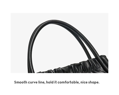 Genuine Leather Doctor Bag – Ruched Design