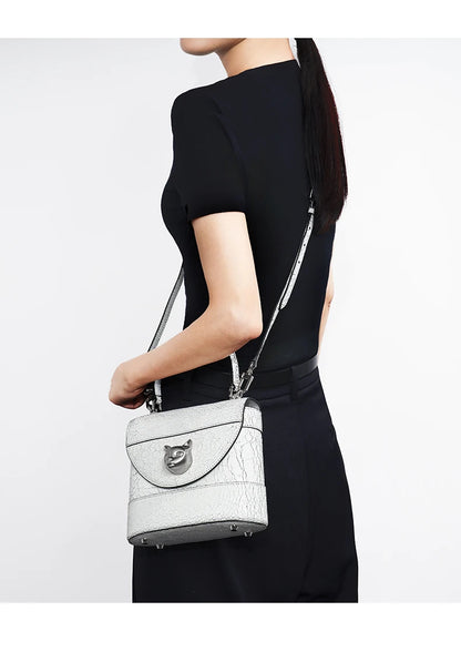 Cracked Genuine Leather Mini Bucket Bag – Cat Head Vintage Crossbody