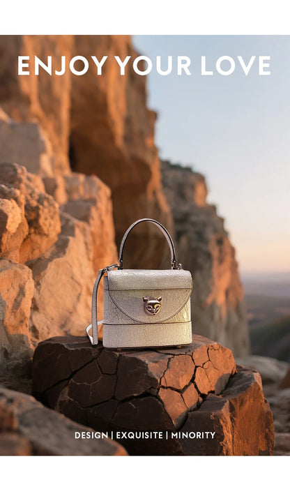 Cracked Genuine Leather Mini Bucket Bag – Cat Head Vintage Crossbody