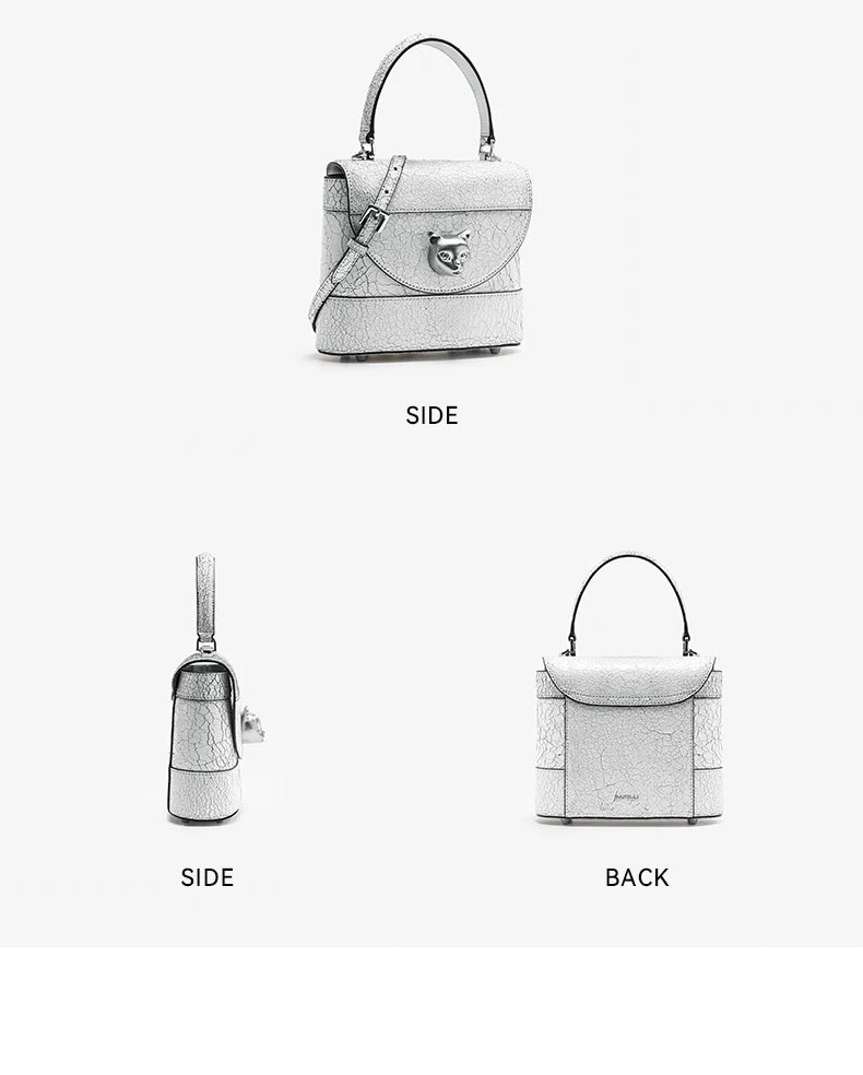 Cracked Genuine Leather Mini Bucket Bag – Cat Head Vintage Crossbody