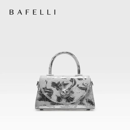 Genuine Leather Shell Handbag – Hasp and Flap Design