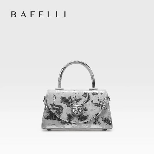 Genuine Leather Shell Handbag – Hasp and Flap Design