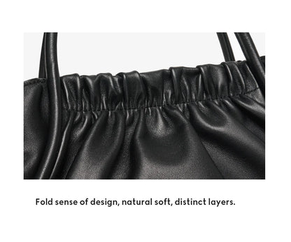 Genuine Leather Doctor Bag – Ruched Design