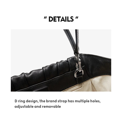 Genuine Leather Doctor Bag – Ruched Design