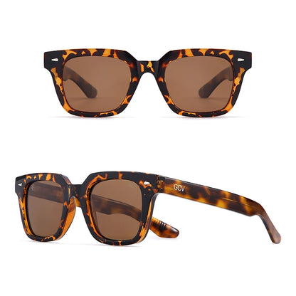 Rectangle Acetate Polarized Vacation Sunglasses