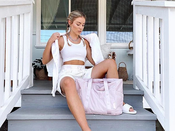 Milk Cotton Yoga Strap Tote Bag