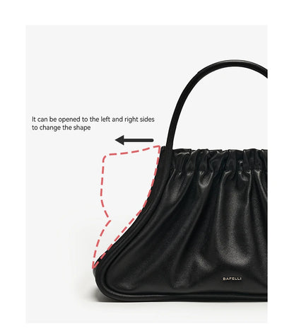Genuine Leather Doctor Bag – Ruched Design
